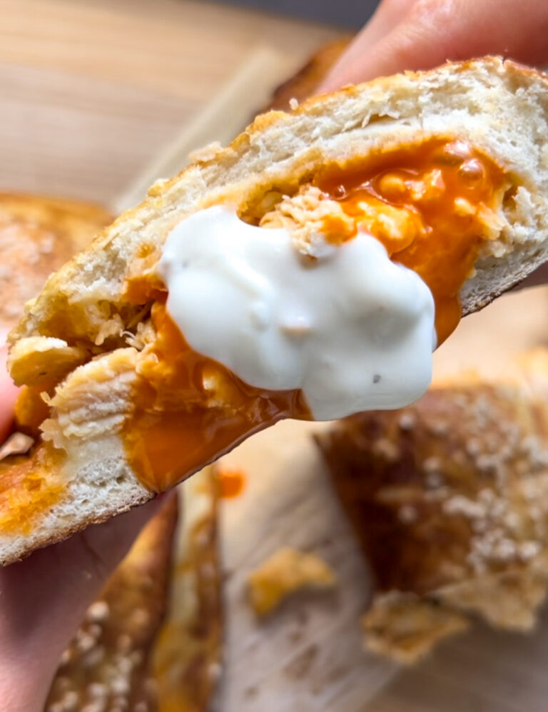 Buffalo Chicken Pretzel Calzones