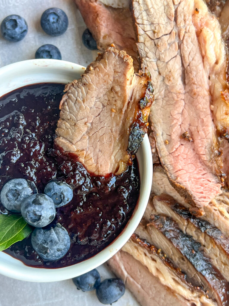 Blueberry Bourbon Smoked Tri Tip