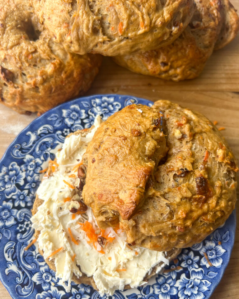 Carot Cake Bagels with Coconut Cream Cheese