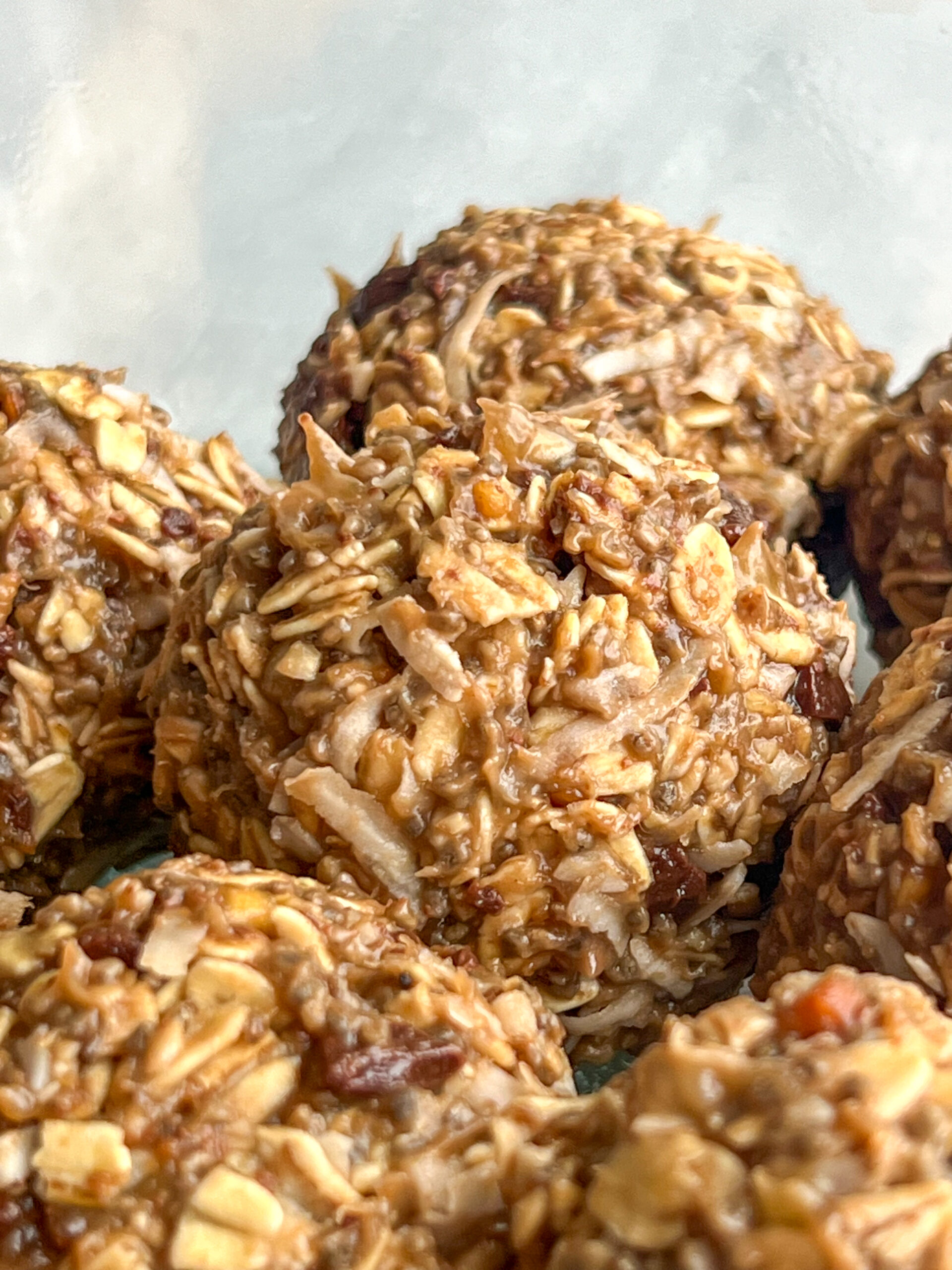 granola energy bites coated in honey