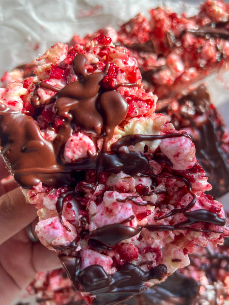 Cupid Crispies: White Chocolate Raspberry Rice Krispie Treats