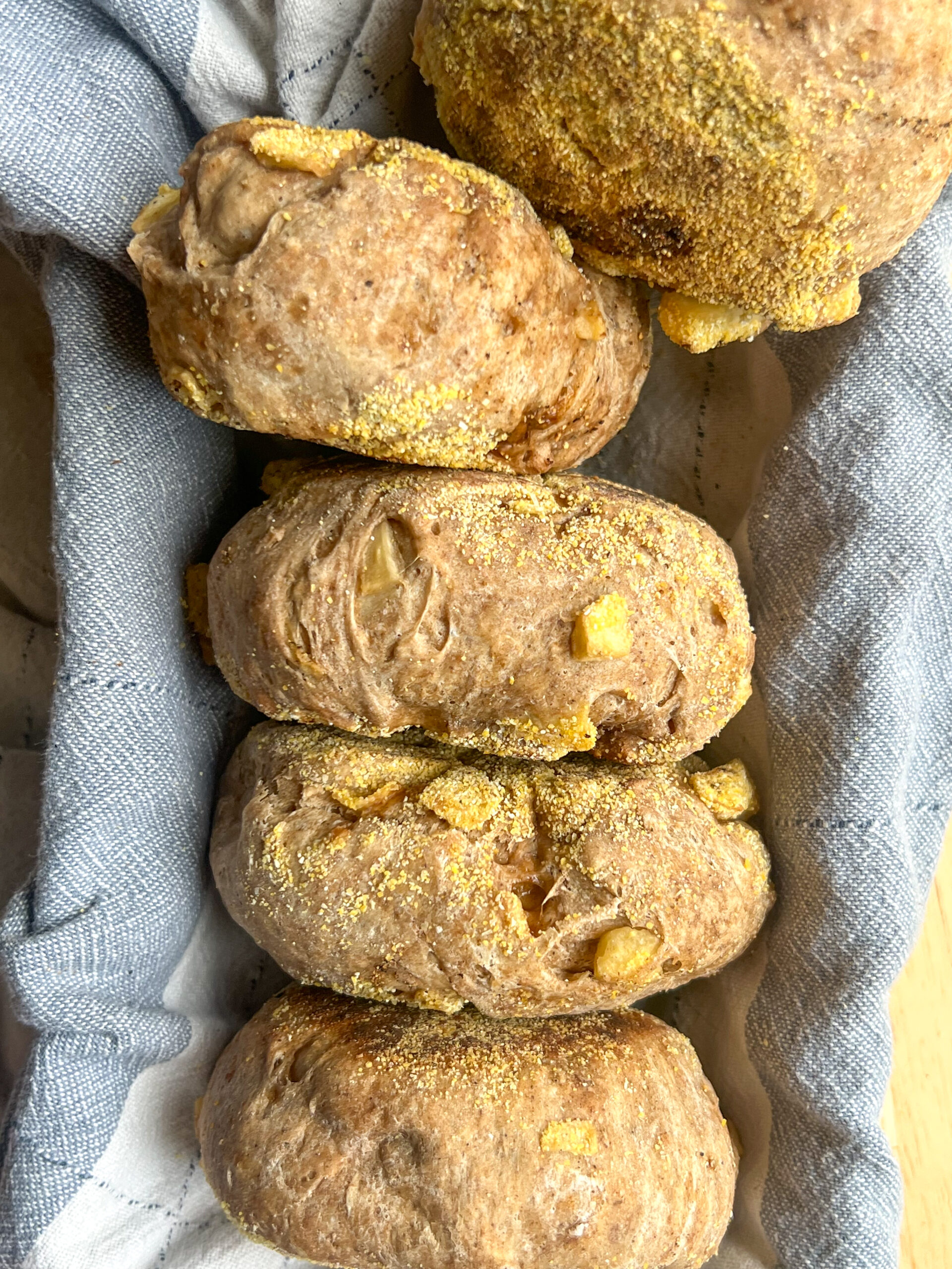 apple cinnamon swirl english muffins in bread pan