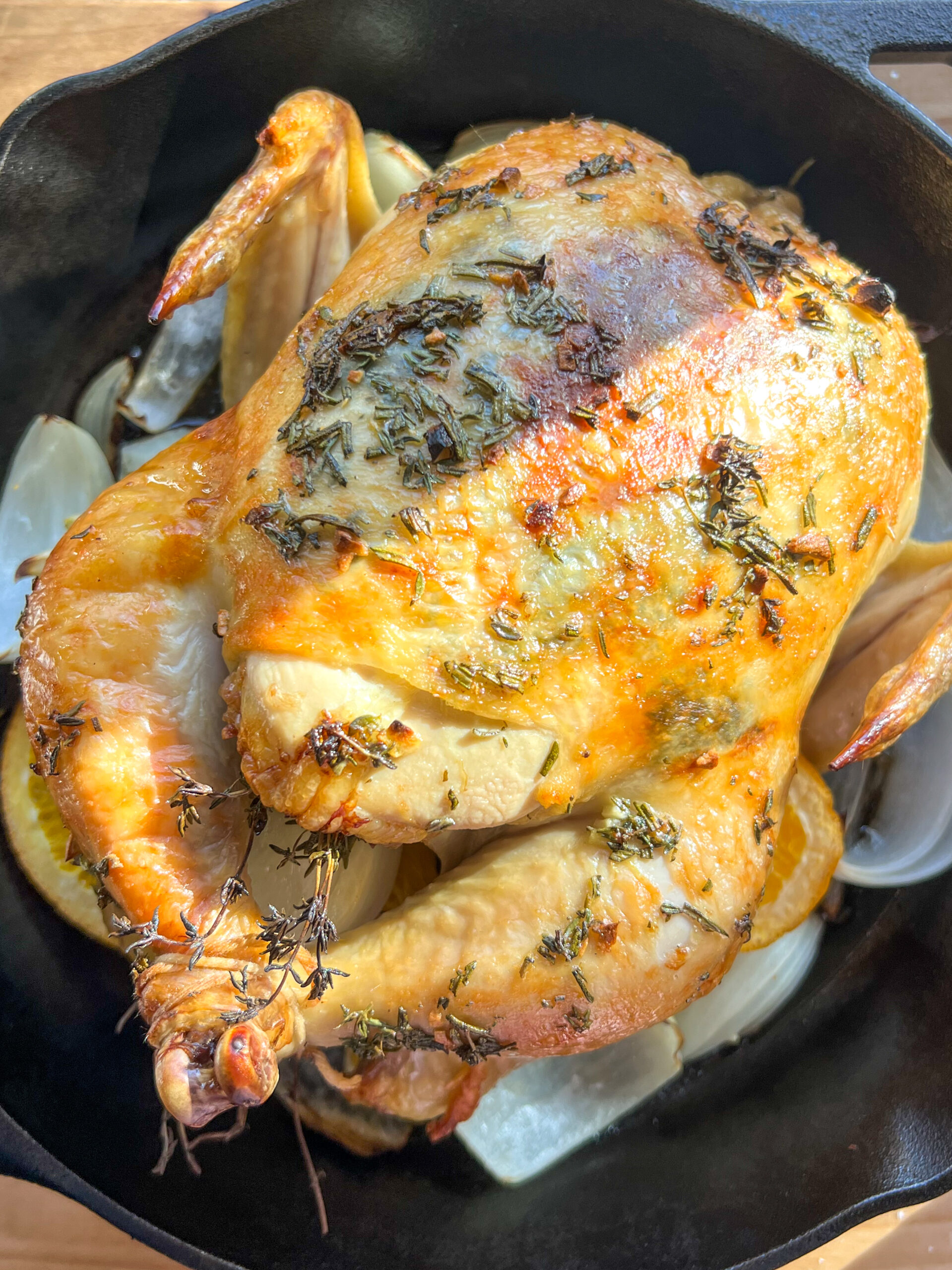 roast chicken in cast iron skillet