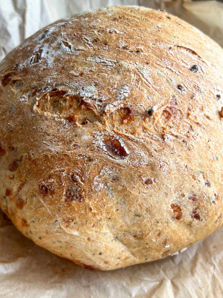 2 Hour Cheesy Garlic Bread Artisan Loaf