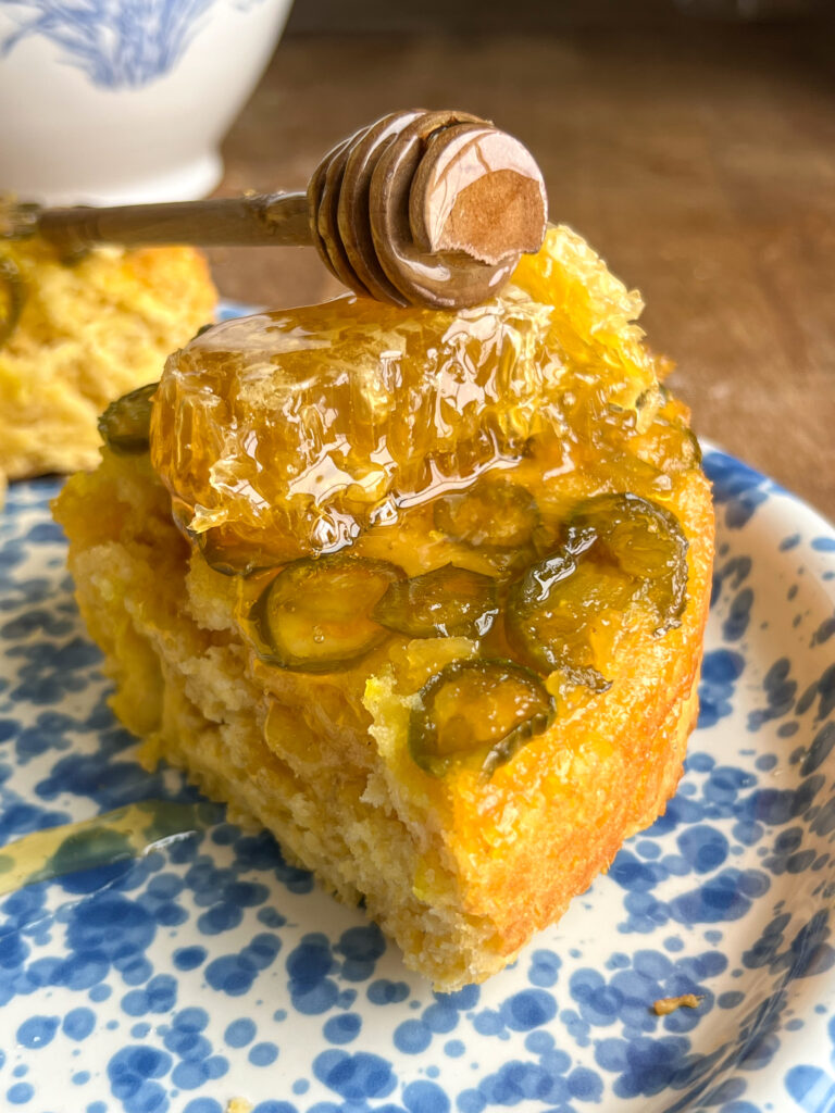 Upside Down Honey Jalapeño Cornbread Scones