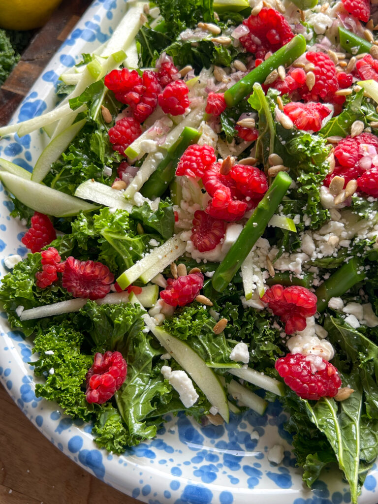 Spring Asparagus Salad with Feta and Lemon Shallot Vinaigrette