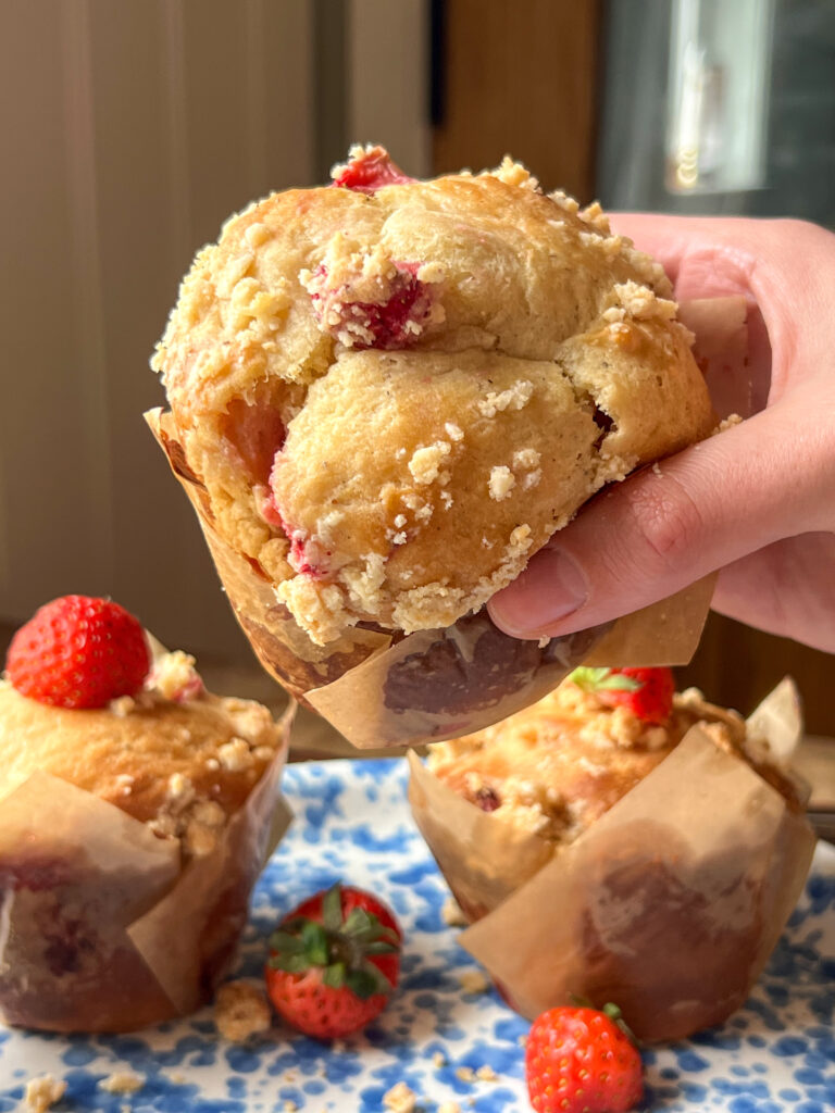 Honey Strawberry Greek Yogurt Muffins