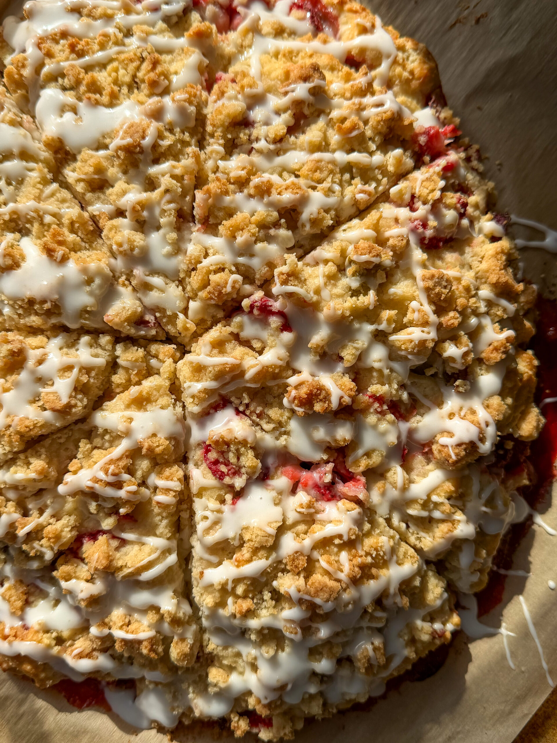 Strawberry Rhubarb Cobbler Scones