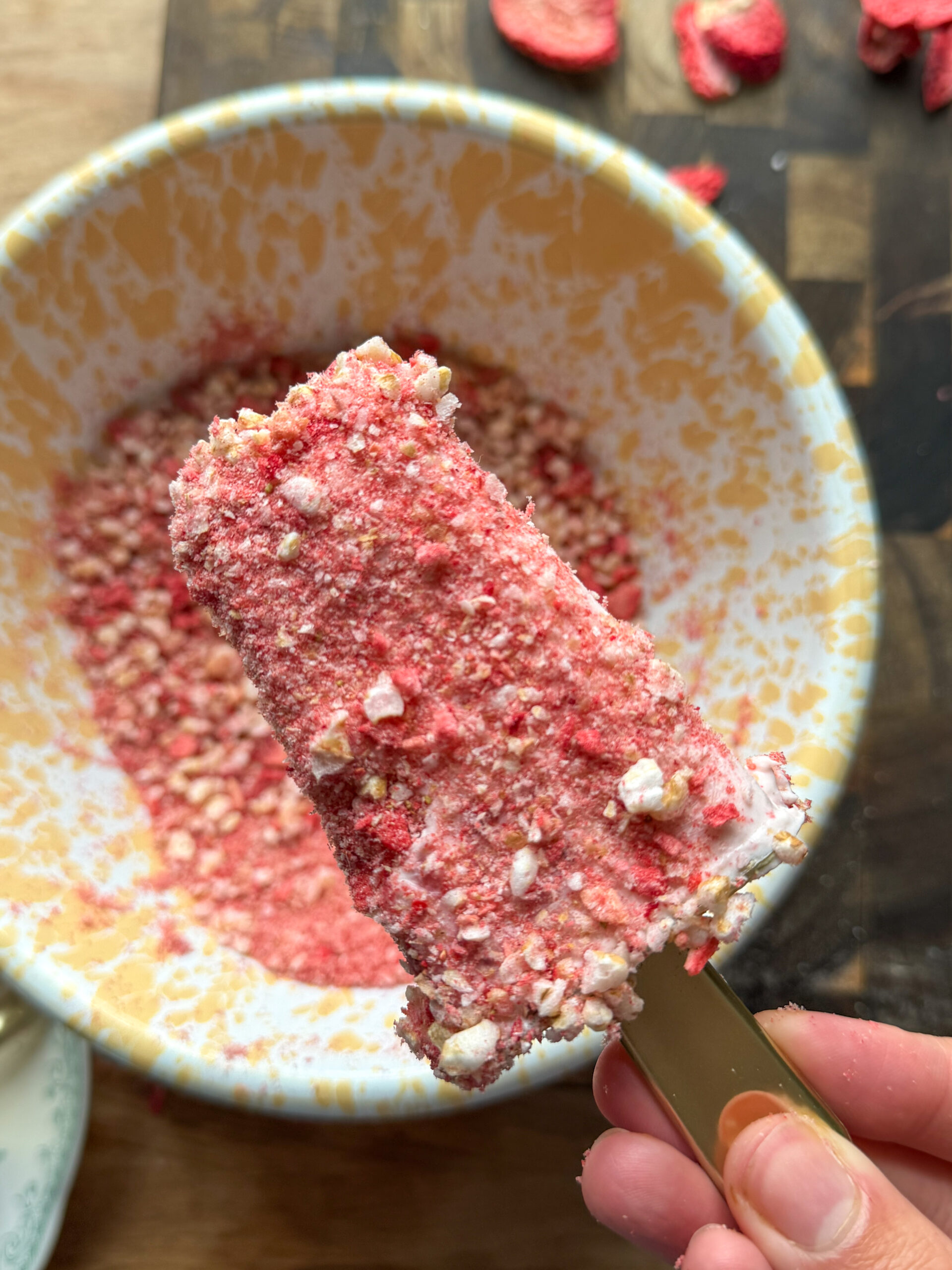 Healthy High Protein Strawberry Crunch Bars