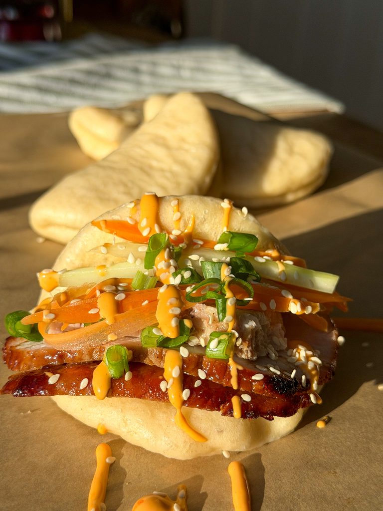 No-Steamer Bao Buns with Sticky Glazed Pork Tenderloin